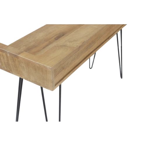 Bureau Avec Tiroir Bois Manguier Massif Et Métal Noir L116 Cm Vibes