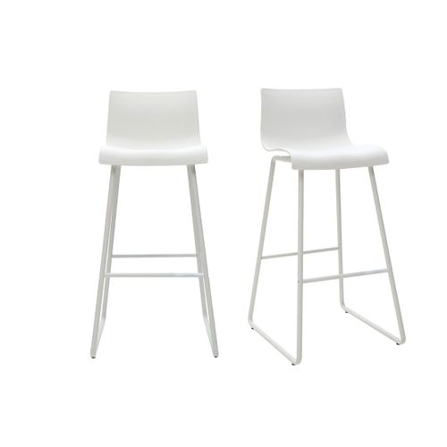 Tabourets De Bar Design Blanc 76 Cm (lot De 2) Ona