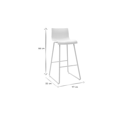 Tabourets De Bar Design Blanc 76 Cm (lot De 2) Ona