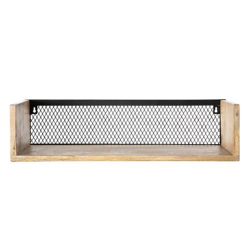Étagère Murale Industrielle En Bois Manguier Massif Et Métal Noir L60 Cm Rack