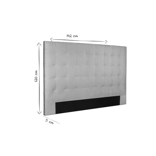 Tête De Lit Capitonnée En Tissu Bleu Canard L140 Cm Halciona