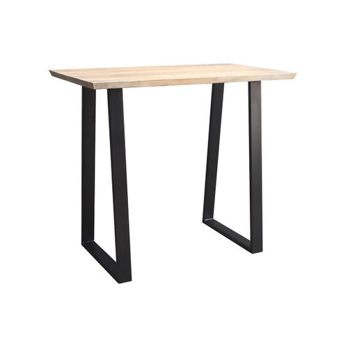 Table De Bar En Bois Manguier Massif Et Métal Noir L120 Cm Vijay