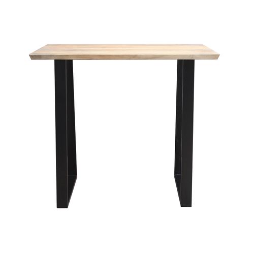 Table De Bar En Bois Manguier Massif Et Métal Noir L120 Cm Vijay