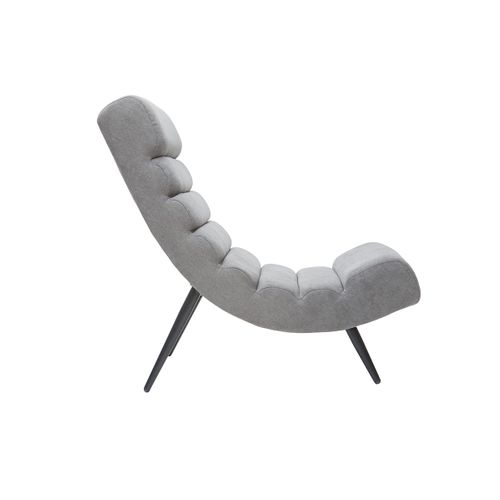 Fauteuil Design En Tissu Effet Velours Gris Et Métal Noir Taylor