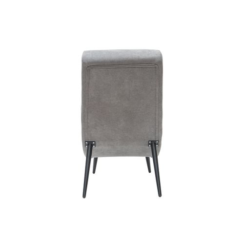 Fauteuil Design En Tissu Effet Velours Gris Et Métal Noir Taylor