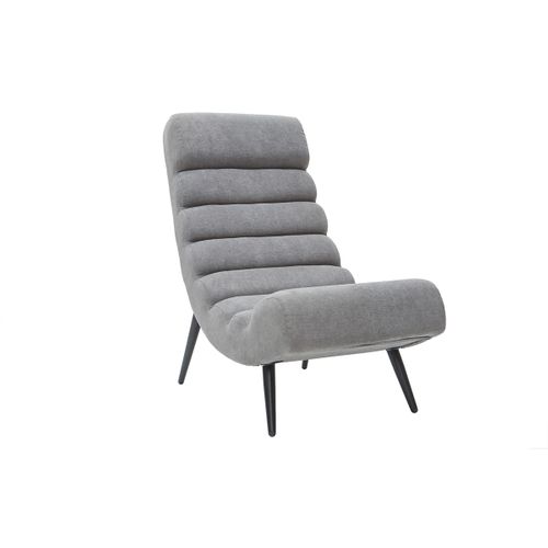 Fauteuil Design En Tissu Effet Velours Gris Et Métal Noir Taylor