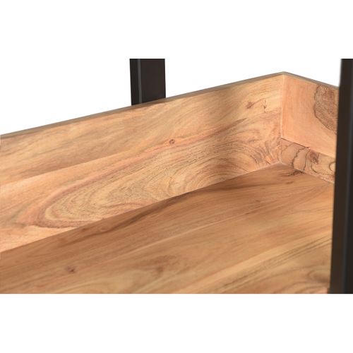 Bibliothèque Industrielle En Bois Massif Et Métal Noir L90 Cm Tao