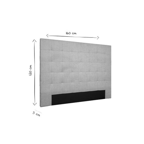 Tête De Lit Capitonnée En Tissu Velours Taupe L160 Cm Halciona