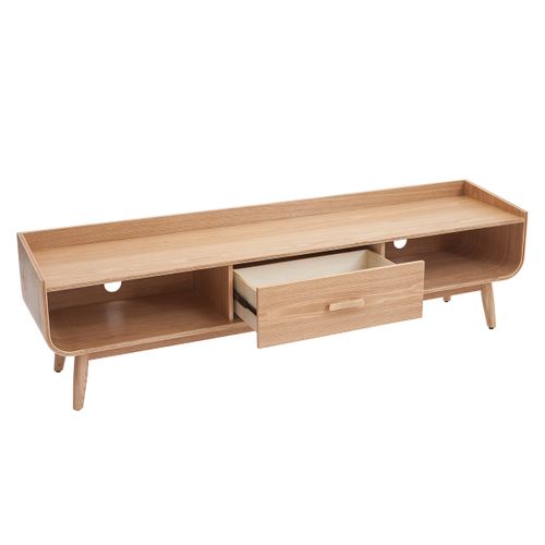 Meuble TV Scandinave En Bois Clair L180 Cm Hallen