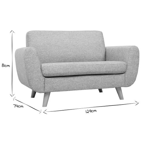 Canapé Scandinave 2 Places En Tissu Gris Et Bois Clair Pure