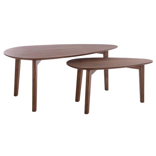 Tables Basses Gigognes Scandinaves Bois Foncé Noyer (lot De 2) Artik