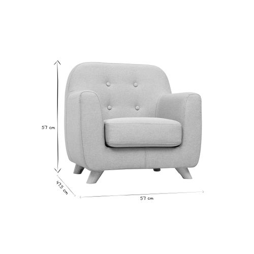 Fauteuil Enfant Scandinave En Tissu Gris Clair Et Bois Clair Norkid