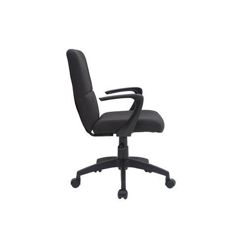 Fauteuil De Bureau à Roulettes Design Noire En Tissu Et Métal Chuck