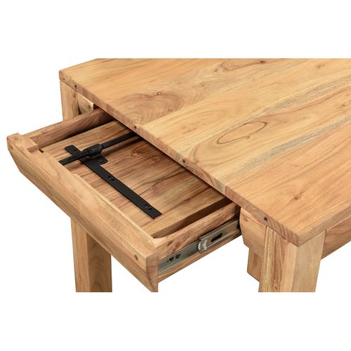 Table De Bar Haute Extensible Carrée En Bois Massif L80-135 Cm Balto