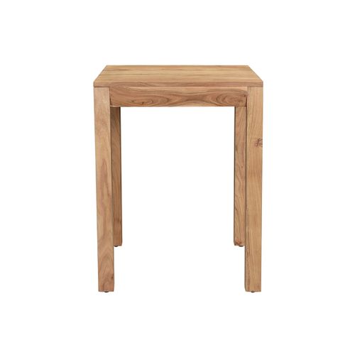 Table De Bar Haute Extensible Carrée En Bois Massif L80-135 Cm Balto