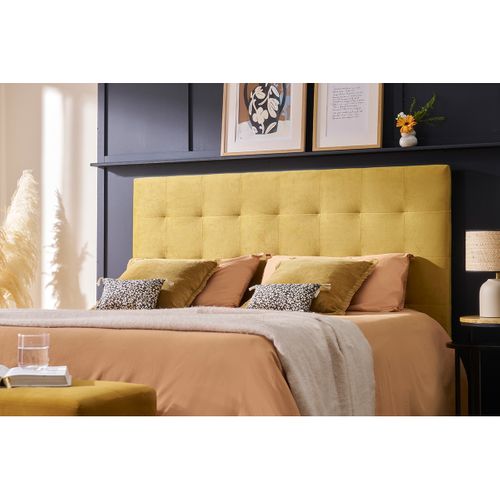 DHOME Tête De Lit Tapissée Divisible 2 Pièces - Tissu Moutarde 180 Cm - Moderne Et Anti-Taches