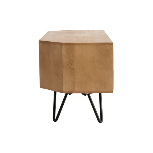 Meuble TV D'angle En Bois Manguier Massif Et Métal Noir L100 Cm Vibes