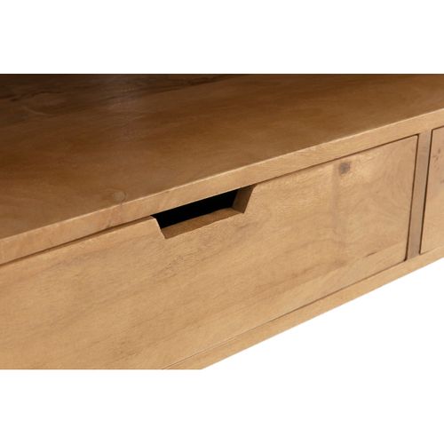 Meuble TV D'angle En Bois Manguier Massif Et Métal Noir L100 Cm Vibes