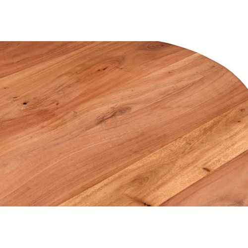 Table à Manger Ovale En Bois Massif Et Métal Noir L160 Cm Obali