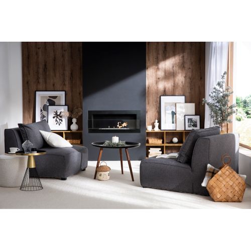 Table D'appoint Ronde En Acier Laqué Moutarde Et Doré D41 Cm Spleen