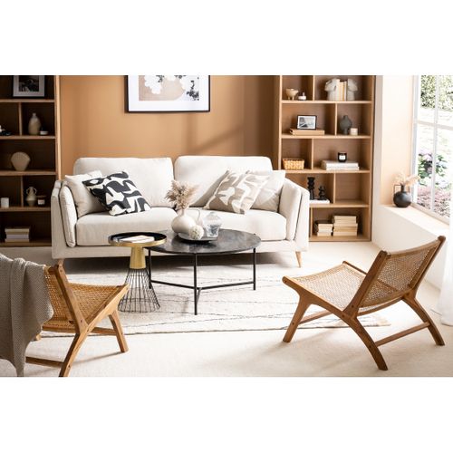 Table D'appoint Ronde En Acier Laqué Moutarde Et Doré D41 Cm Spleen