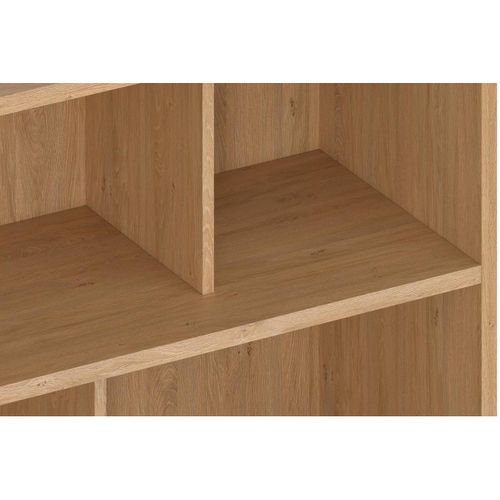 Bibliothèque Scandinave Finition Bois Clair Chêne L140 Cm Epure