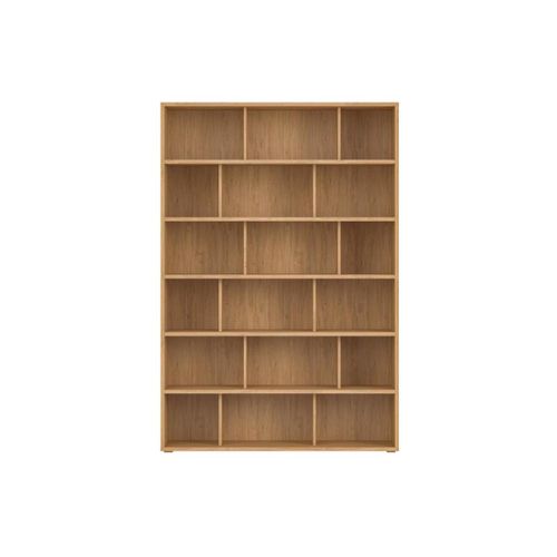Bibliothèque Scandinave Finition Bois Clair Chêne L140 Cm Epure