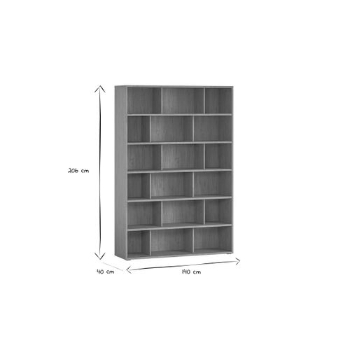 Bibliothèque Scandinave Finition Bois Clair Chêne L140 Cm Epure