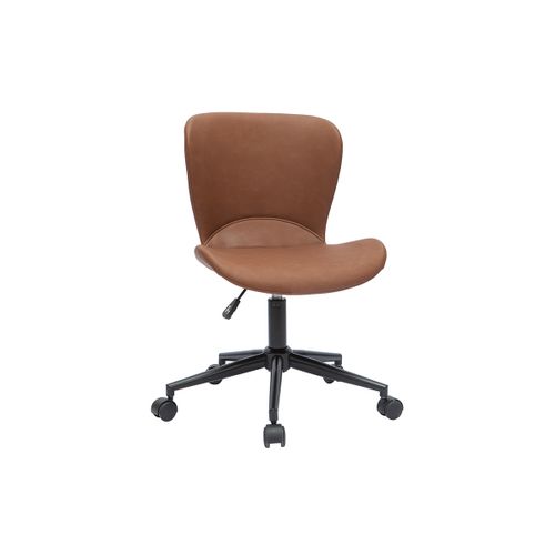 Chaise De Bureau à Roulettes Marron Et Métal Noir Josh