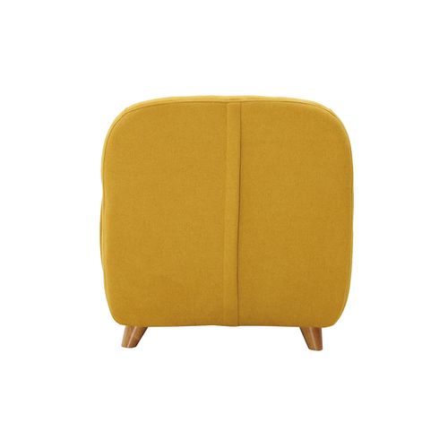 Fauteuil Enfant Scandinave En Tissu Effet Velours Jaune Moutarde Et Bois Clair Norkid