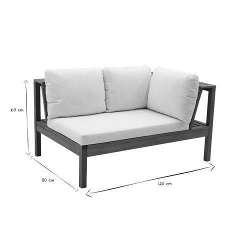 Salon De Jardin D'angle 6 Places En Bois Massif Avec Coussins Déhoussables Beige Naturel Belize