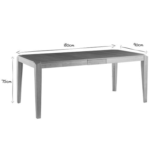 Table Extensible Rallonges Intégrées Rectangulaire En Bois Clair L150-180 Cm Bolly