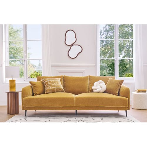 Lampe à Poser En Céramique Émaillée Jaune Et Abat-jour Écru H53 Cm Berro
