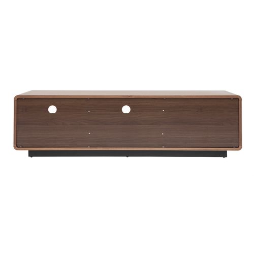 Meuble TV Vintage En Bois Foncé Noyer Et Métal Noir L160 Cm Jako