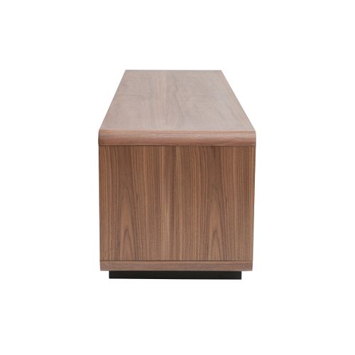 Meuble TV Vintage En Bois Foncé Noyer Et Métal Noir L160 Cm Jako