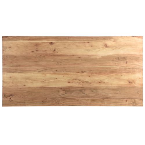 Table à Manger Rectangulaire Industrielle En Bois Massif Et Métal Noir L200 Cm Valley