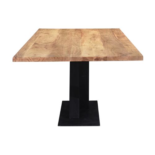 Table à Manger Rectangulaire Industrielle En Bois Massif Et Métal Noir L200 Cm Valley