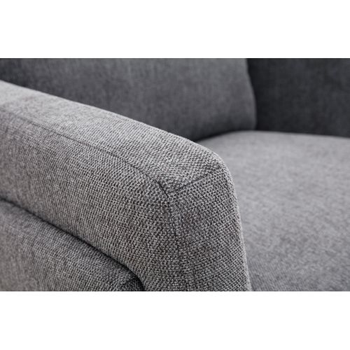 Fauteuil Design En Tissu Effet Velours Texturé Gris Et Métal Noir Mosco