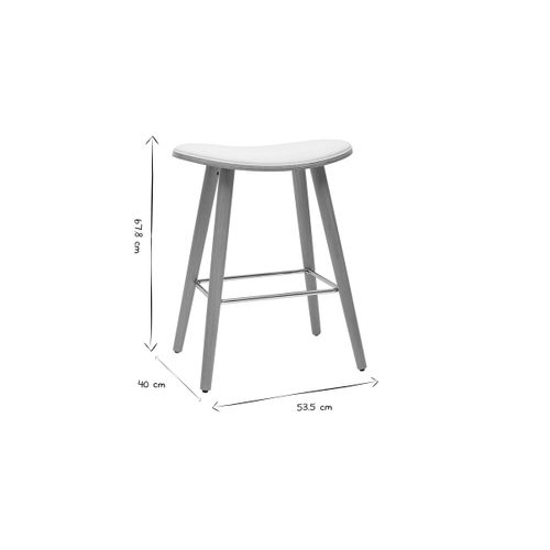 Tabourets De Bar Bois Clair Et Blanc H65 Cm (lot De 2) Meadow