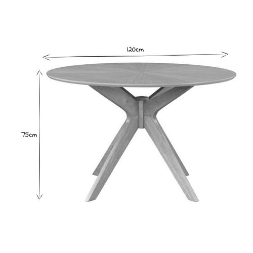 Table à Manger Design Ronde Chêne D120 Cm Dielli