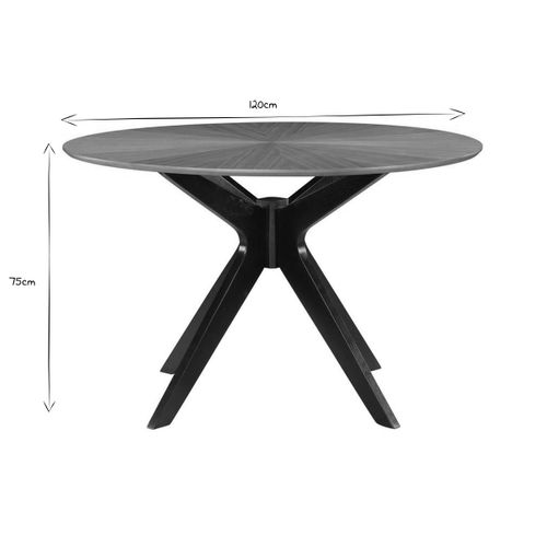Table à Manger Design Ronde Noyer D120 Cm Dielli