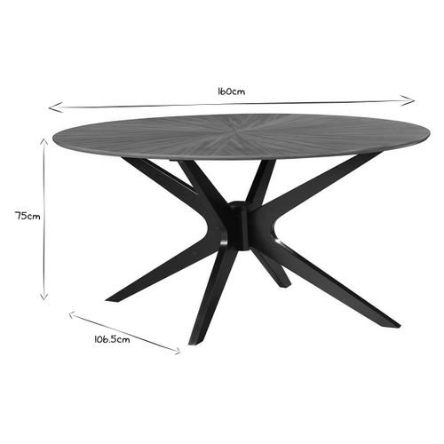 Table à Manger Design Ovale Noyer L160 Cm Dielli