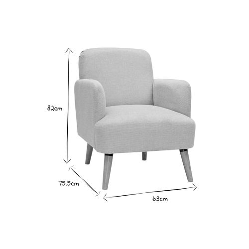 Fauteuil Scandinave En Tissu Effet Velours Texturé Beige Et Bois Clair Isko