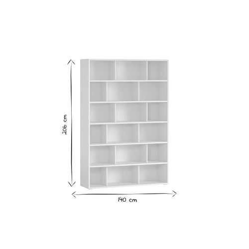 Bibliothèque Scandinave Blanc Mat L140 Cm Epure