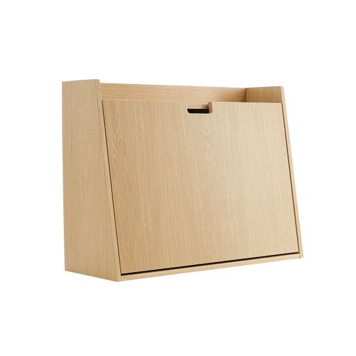 Bureau Mural Avec Rangements Scandinave Bois Clair Chêne L78 Cm Gabin