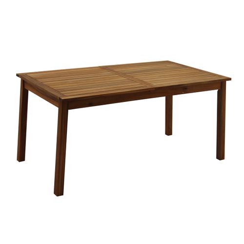 Table De Jardin Extensible Rallonges Intégrées En Bois Massif L160-210 Cm Mayel