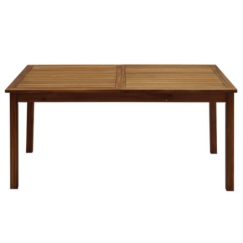 Table De Jardin Extensible Rallonges Intégrées En Bois Massif L160-210 Cm Mayel