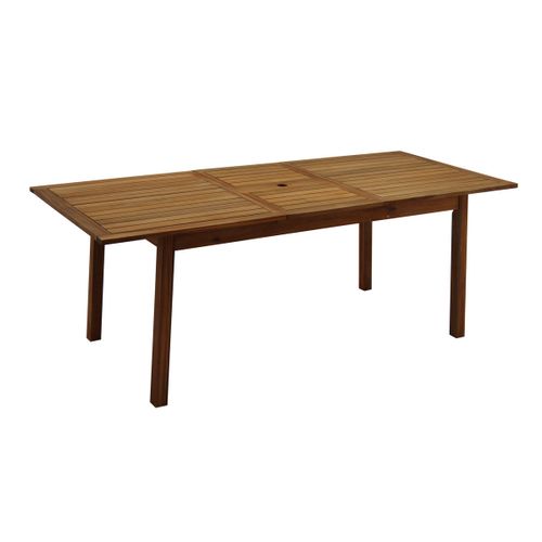 Table De Jardin Extensible Rallonges Intégrées En Bois Massif L160-210 Cm Mayel