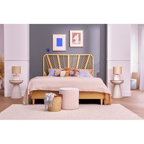 Table D'appoint Ronde Design Avec Rangement En Métal Grège Et Bois Manguier Massif H52 Cm Tam