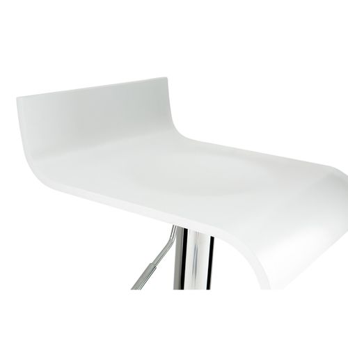 Tabourets De Bar Design Blancs Et Acier Chromé (lot De 2) Surf V2